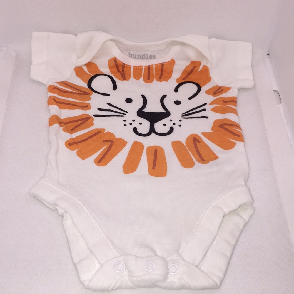Bundles Baby Place Newborn Lion Animal Theme Diaper Shirt Bodysuit Unisex Cotton